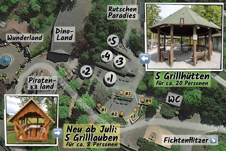 Lage der Grillplätze im Panorama Park Sauerland